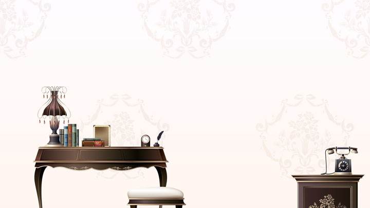 Office Table in Room And Landline Phone with White Designing Background